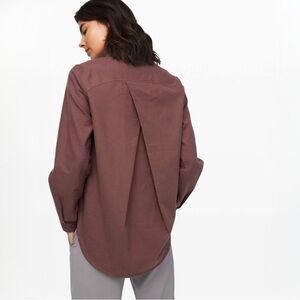 Lululemon Full Day Ahead Button Up Shirt Antique Bark Size 2